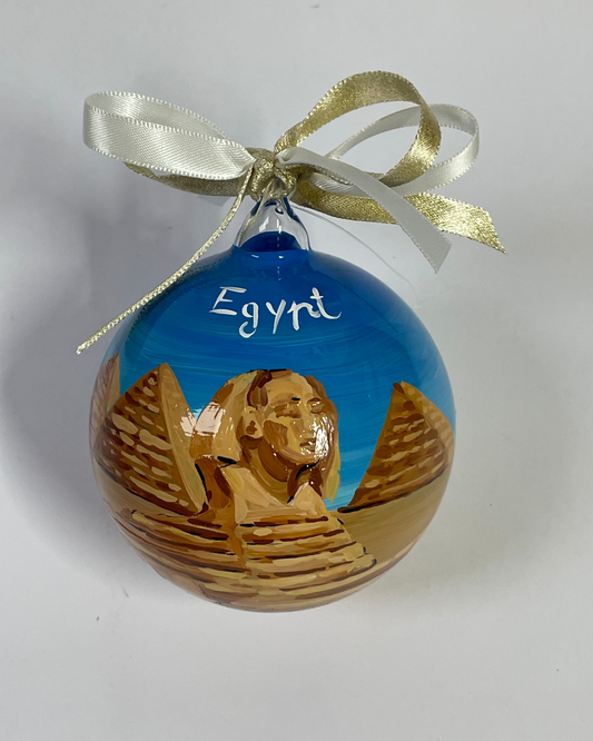 Egitto, Piramidi di Giza – Ornamento in Vetro Dipinto a Mano | Souvenir Africa