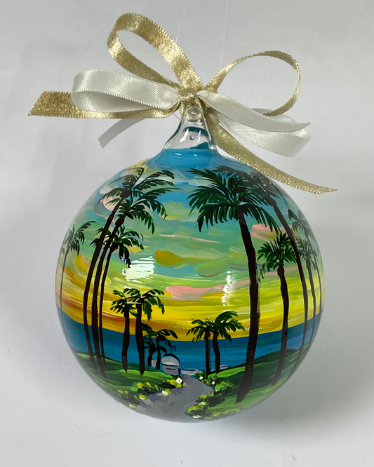 Maui, Hawaii – Ornamento in Vetro Dipinto a Mano | Souvenir Tropicale