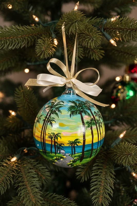 Maui, Hawaii – Ornamento in Vetro Dipinto a Mano | Souvenir Tropicale