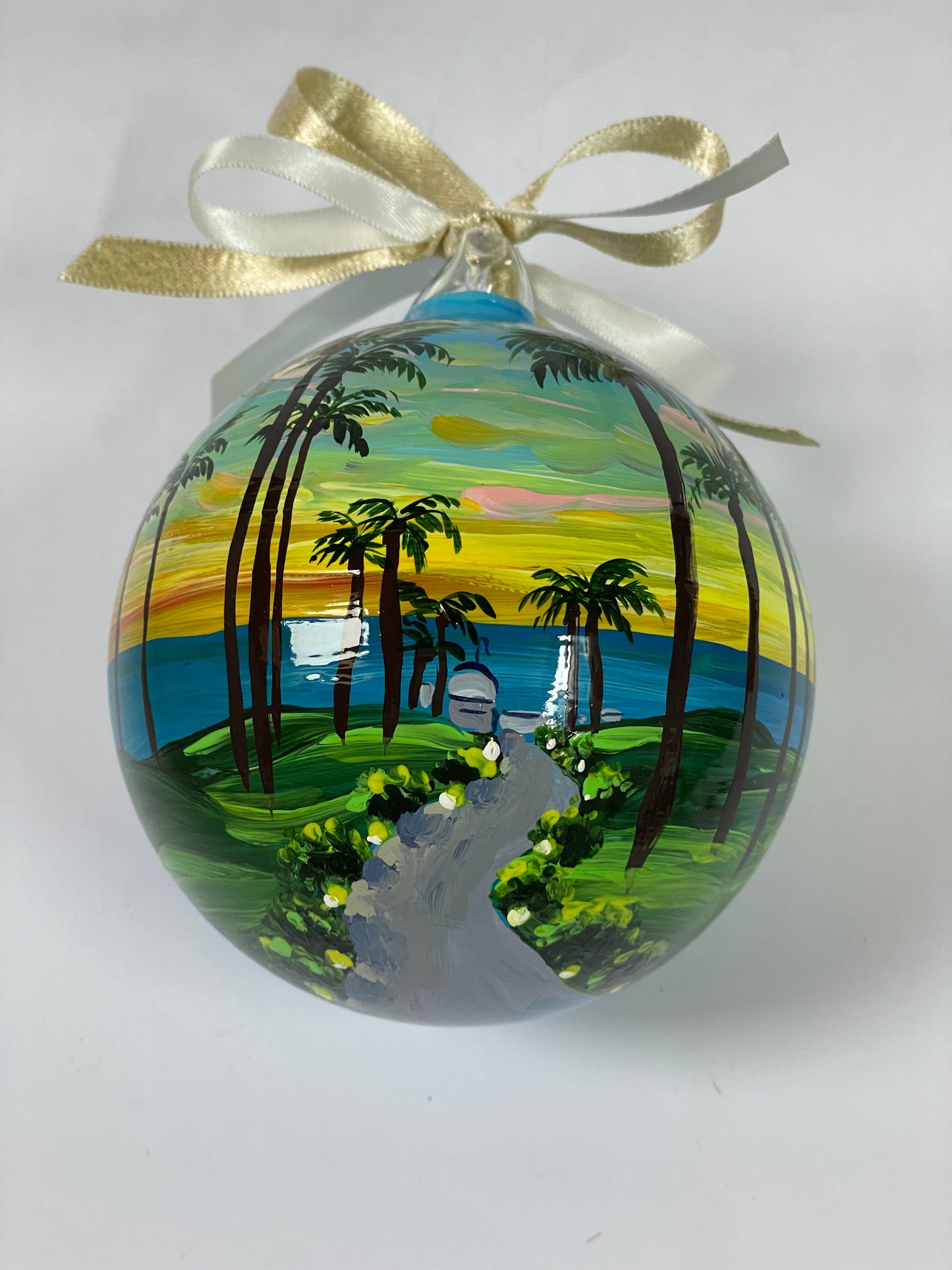 Maui, Hawaii – Ornamento in Vetro Dipinto a Mano | Souvenir Tropicale