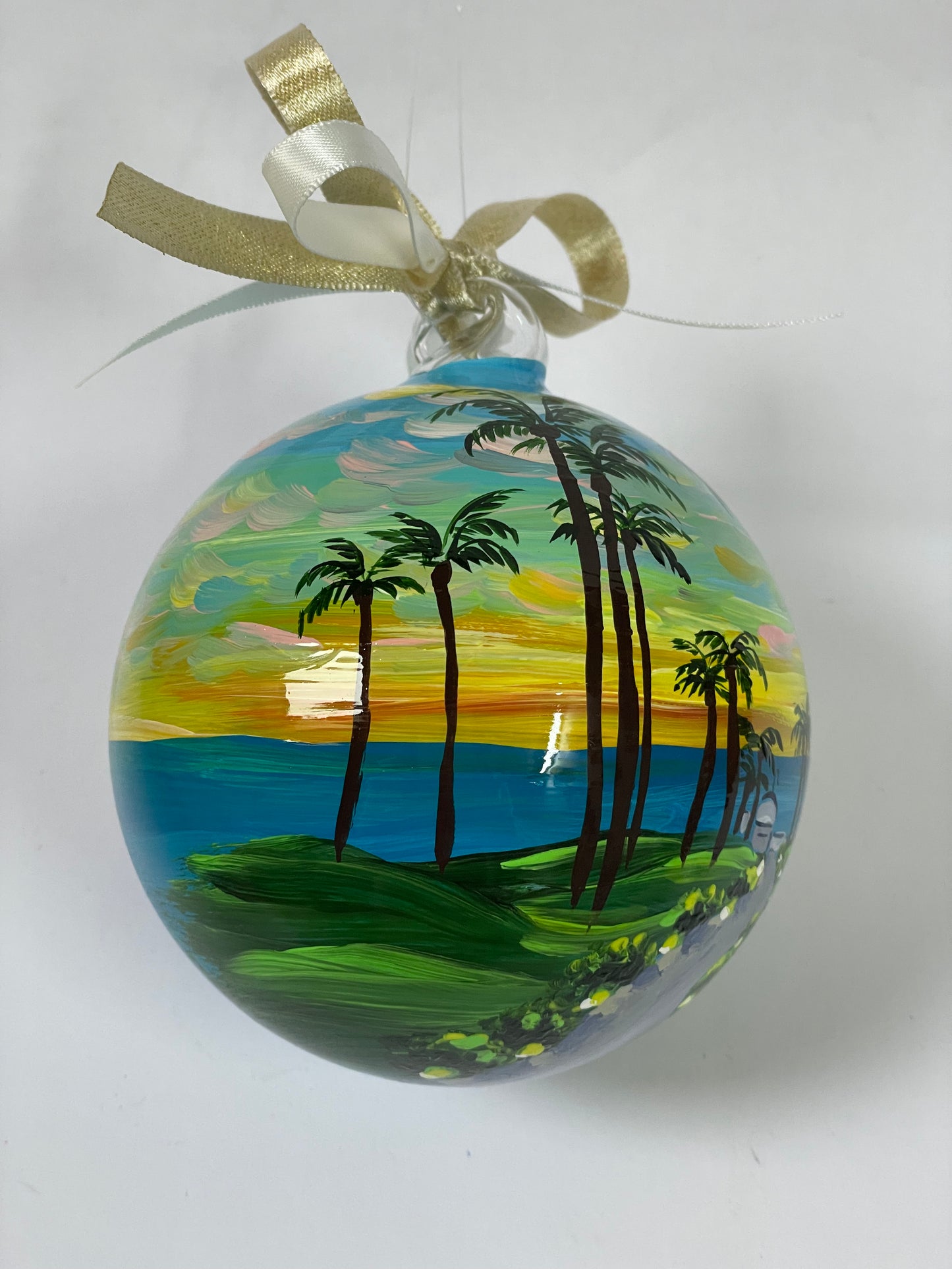 Maui, Hawaii – Ornamento in Vetro Dipinto a Mano | Souvenir Tropicale