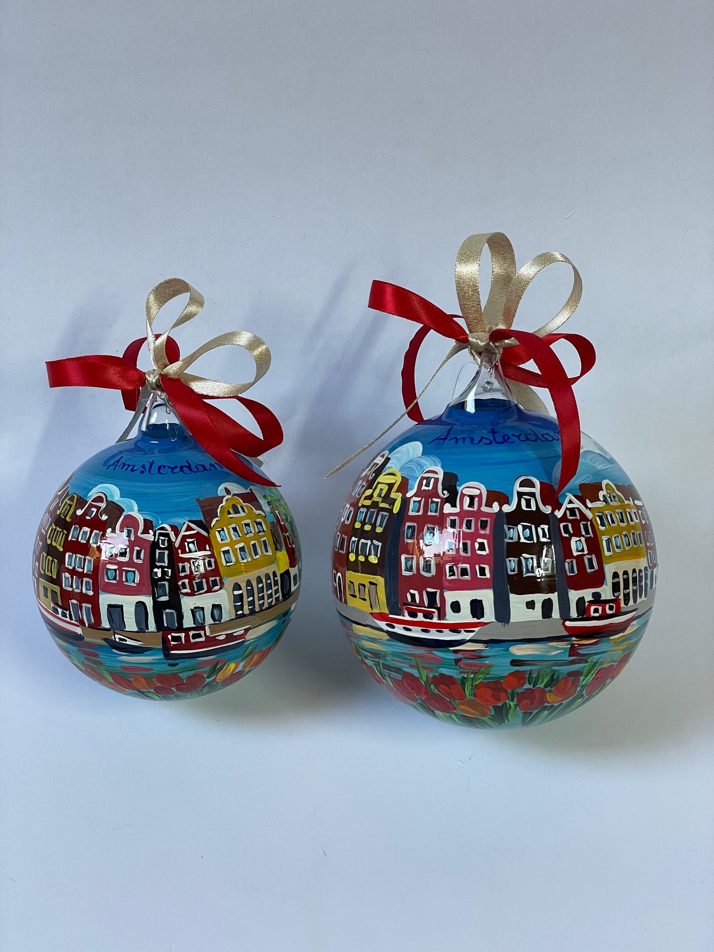 Amsterdam, Olanda – Ornamento in Vetro Dipinto a Mano | Souvenir Paesi Bassi