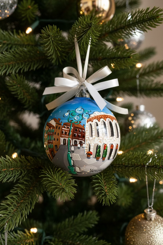 Verona, Veneto – Ornamento in Vetro Dipinto a Mano | Souvenir Italia