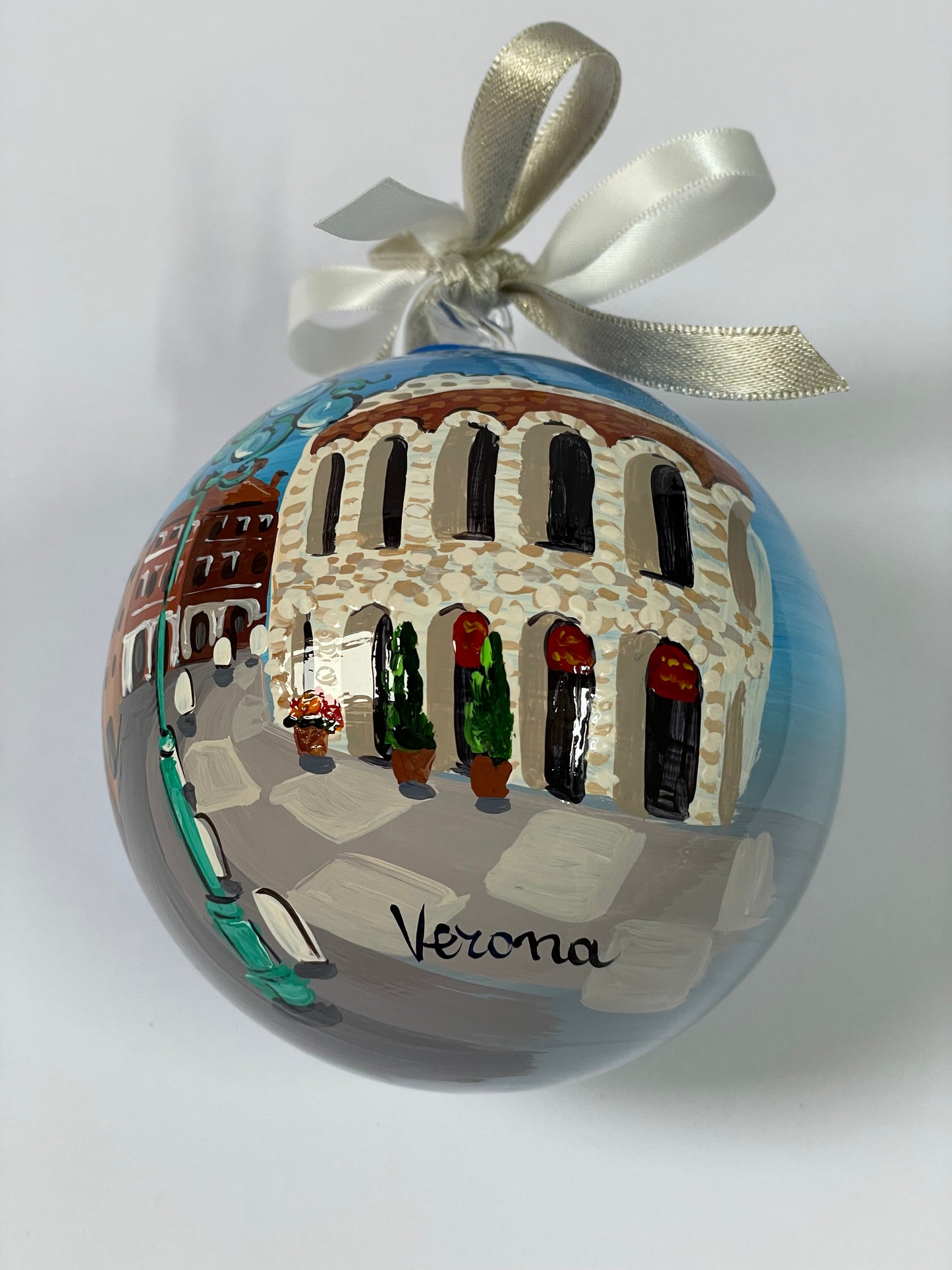 Verona, Veneto – Ornamento in Vetro Dipinto a Mano | Souvenir Italia