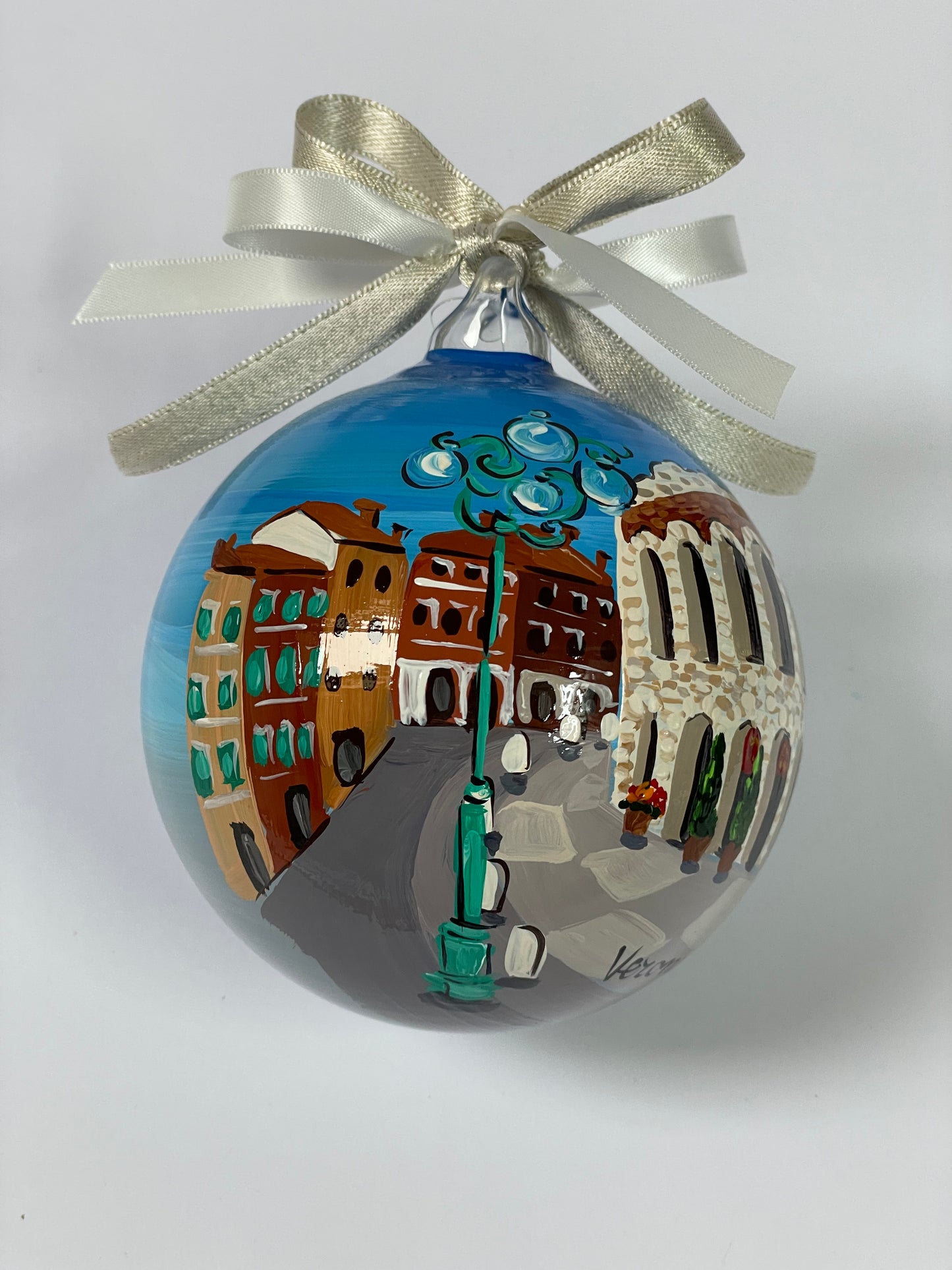 Verona, Veneto – Ornamento in Vetro Dipinto a Mano | Souvenir Italia