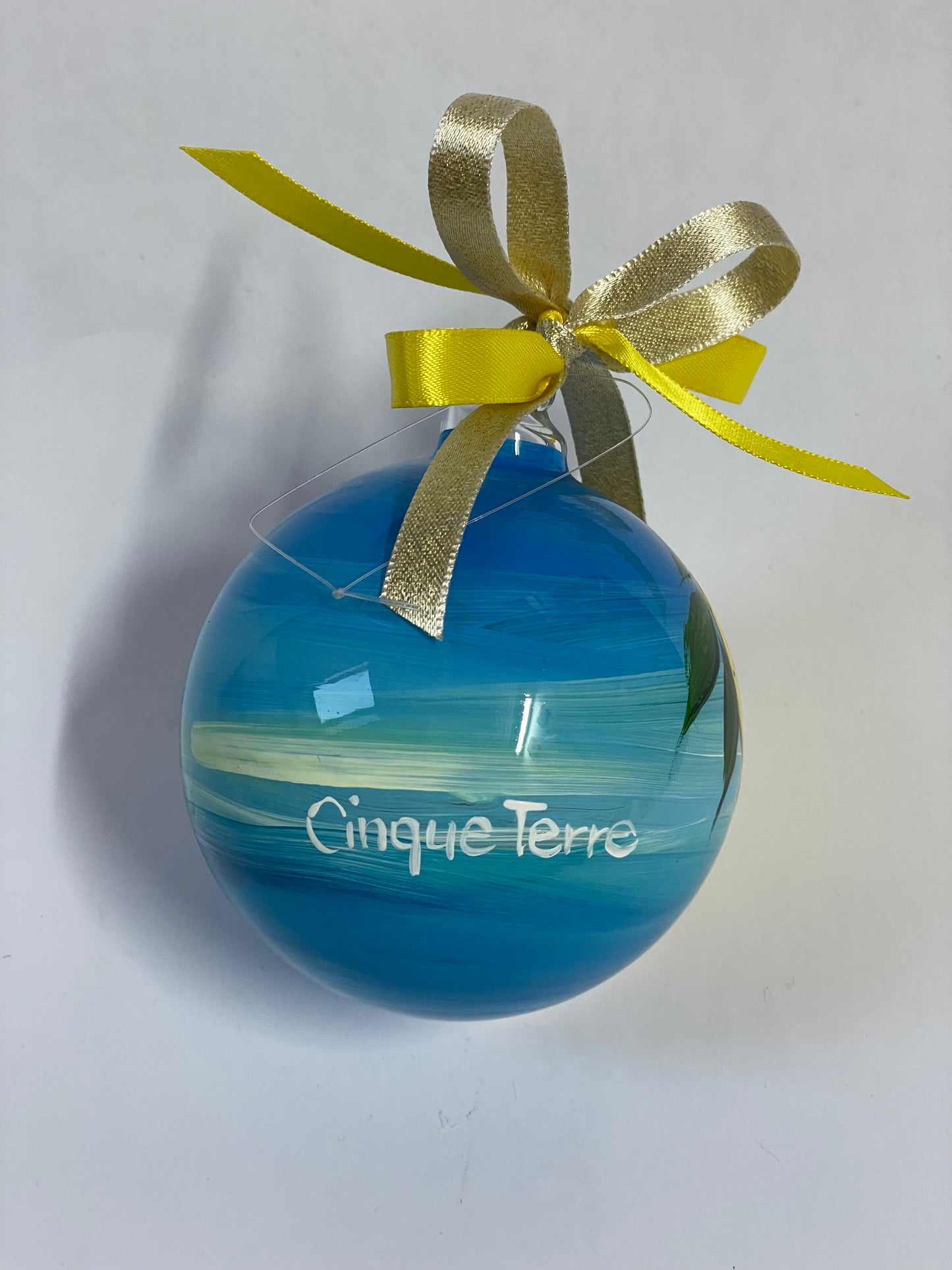 Cinque Terre, Liguria – Hand-Painted Glass Ornament | Italy Souvenir
