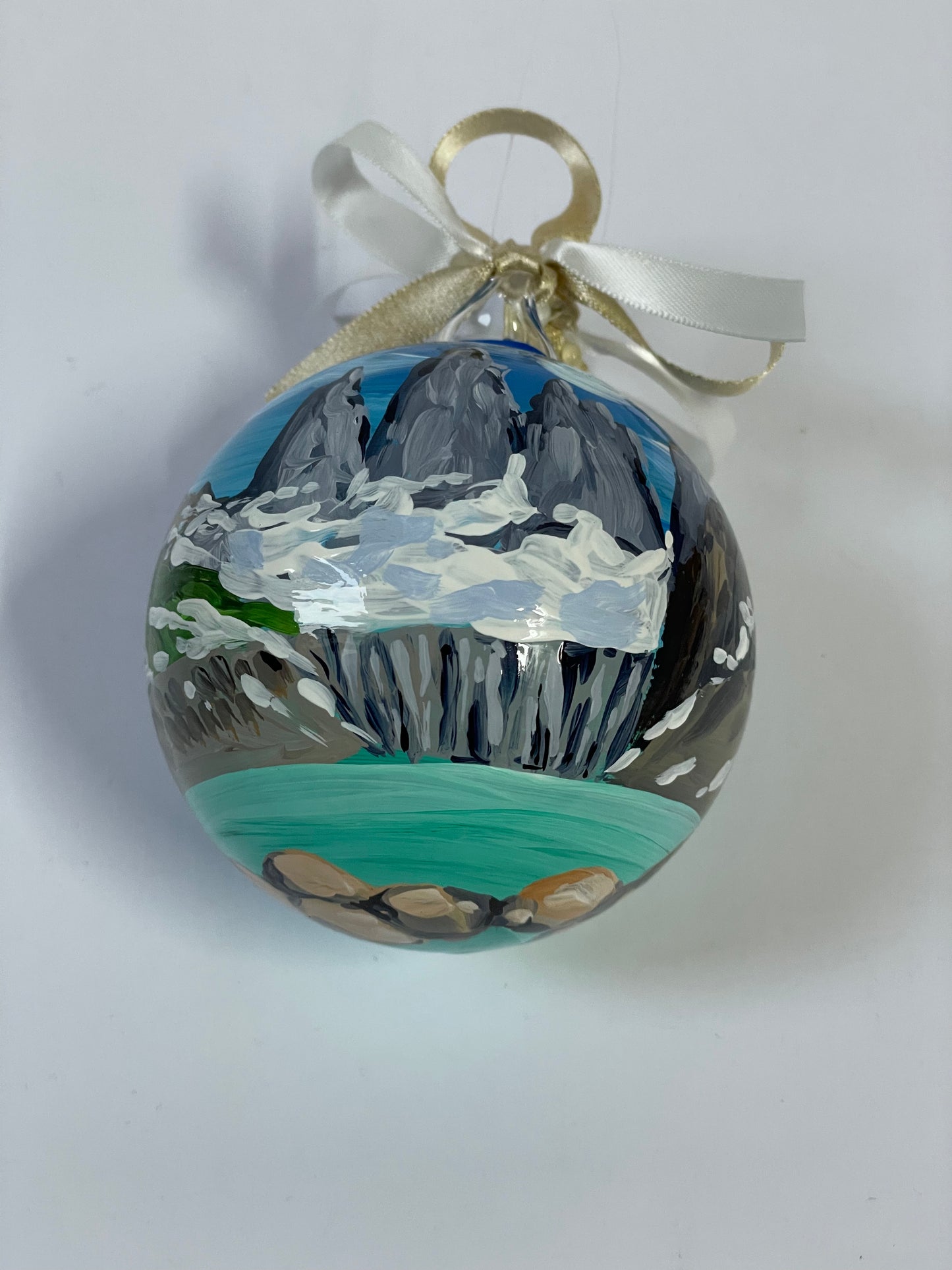 Patagonia, Chile – Hand-Painted Glass Ornament | South America Souvenir