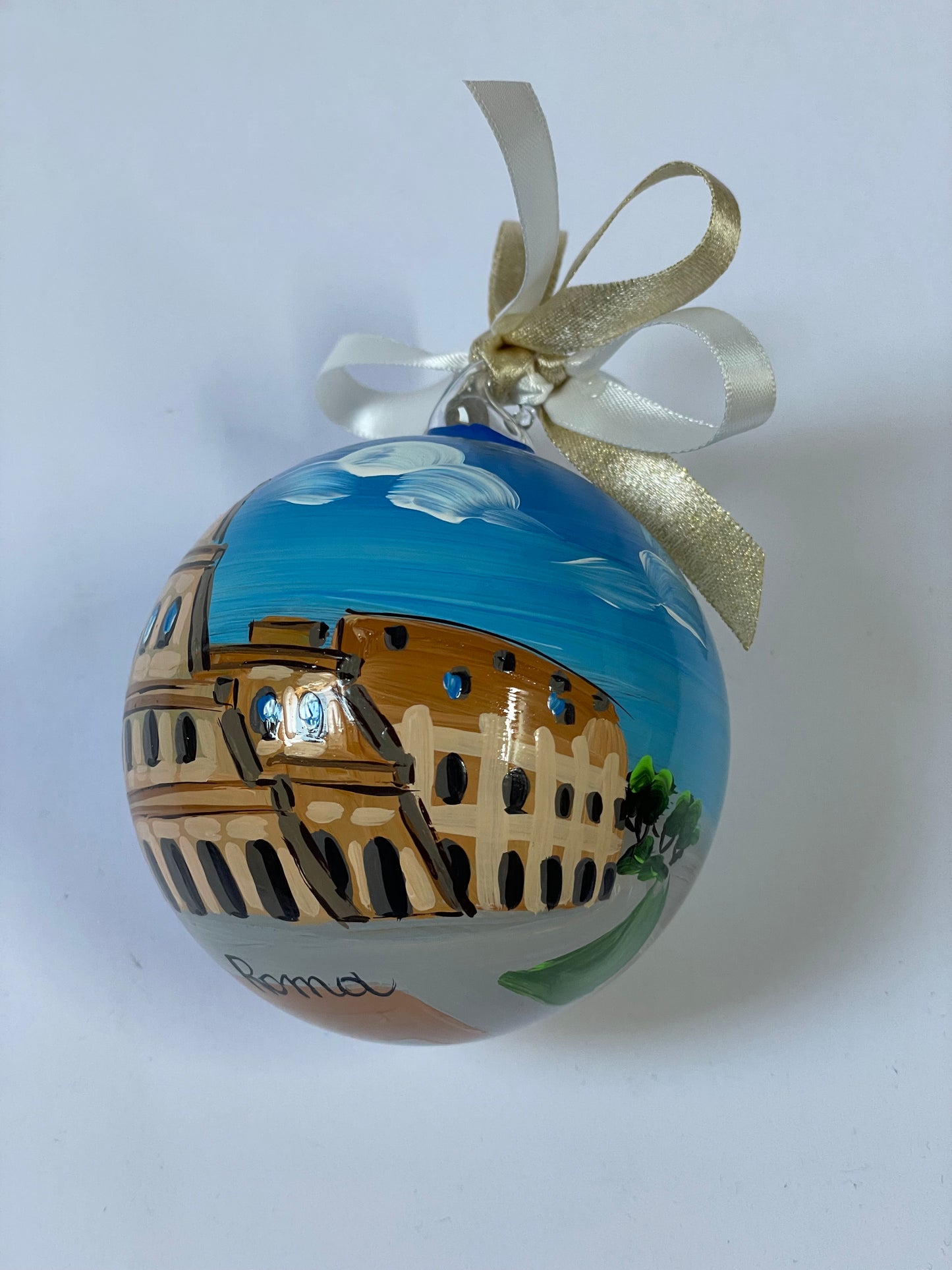 Roma, Colosseo – Ornamento in Vetro Dipinto a Mano | Souvenir Italia