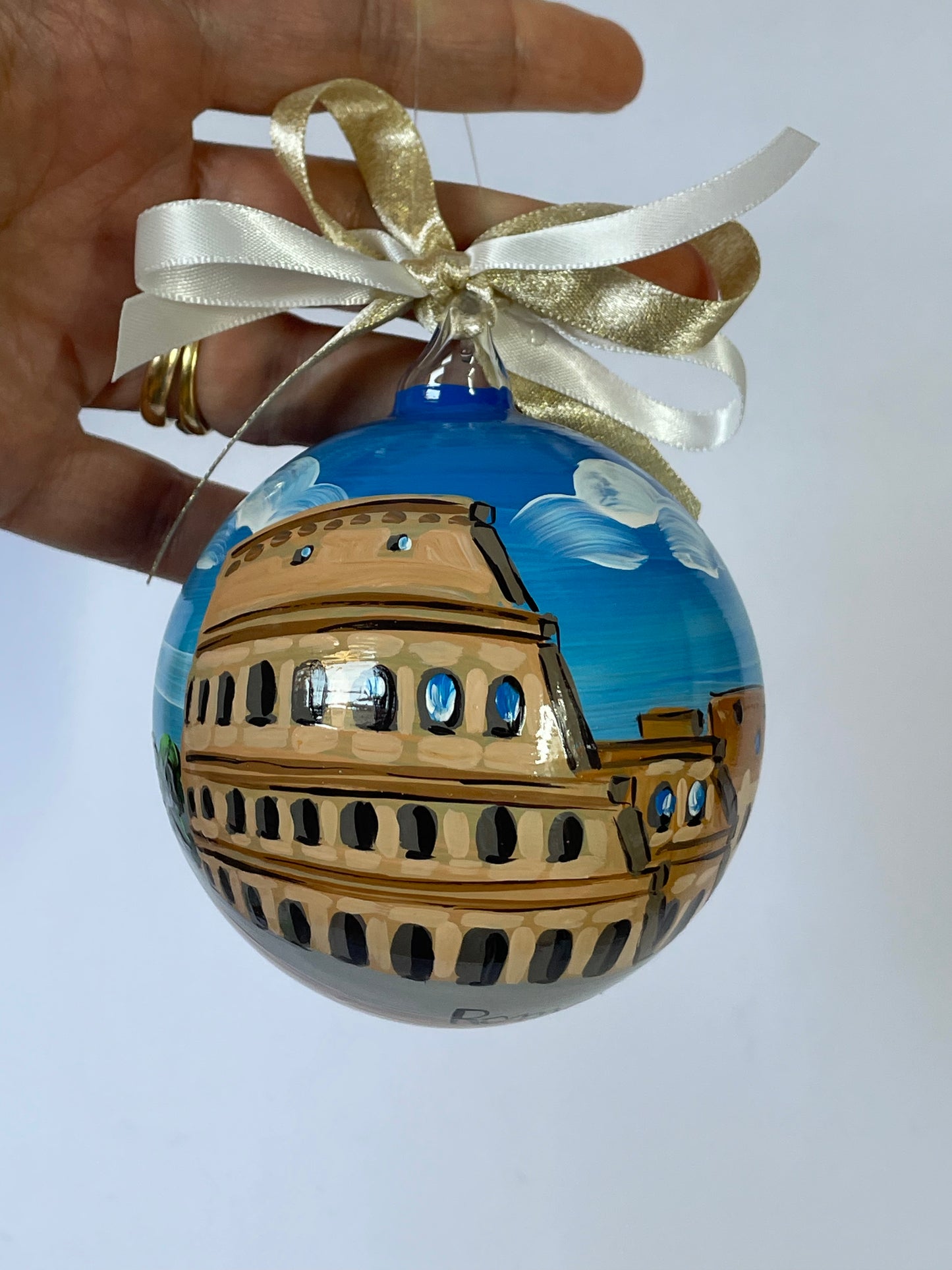 Roma, Colosseo – Ornamento in Vetro Dipinto a Mano | Souvenir Italia