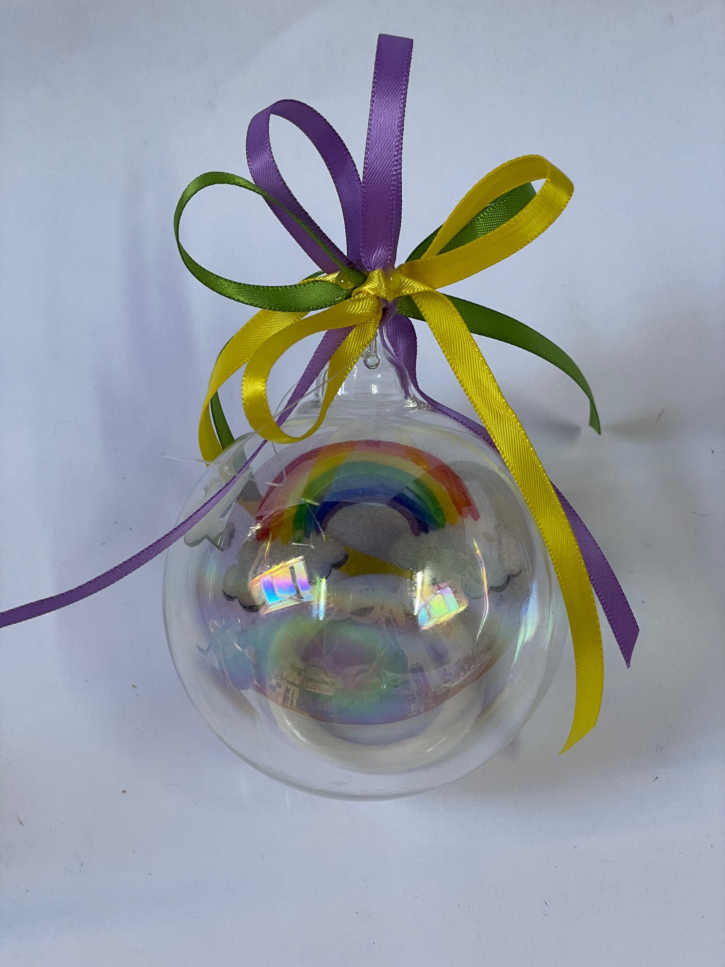 Arcobaleno della Pace – Ornamento in Vetro Dipinto a Mano | Regalo Significativo