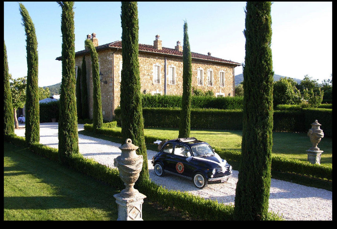 Borgo Santo Pietro, Toscana – Ornamento in Vetro Dipinto a Mano | Regalo Matrimonio