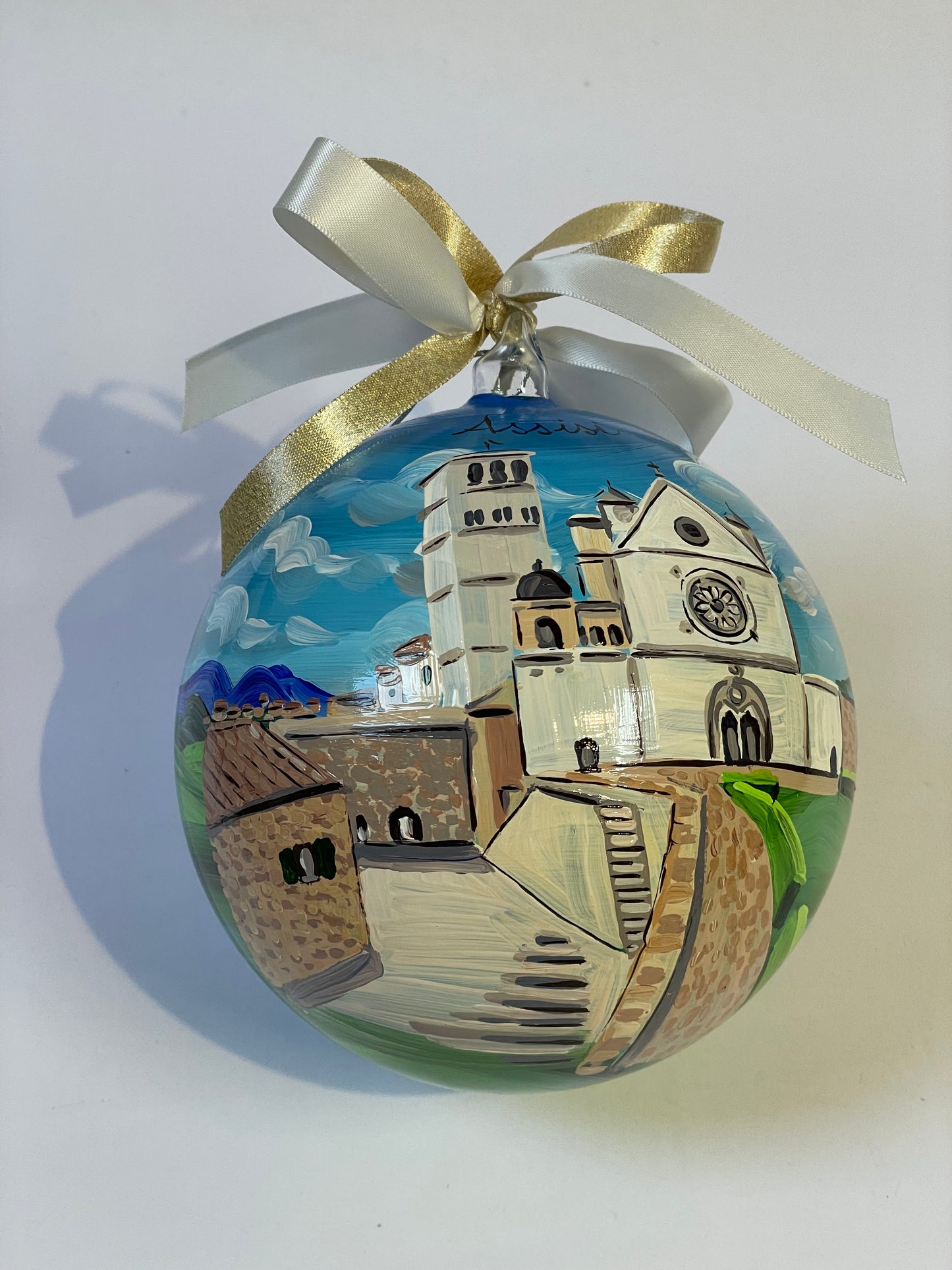 Assisi, Basilica di San Francesco – Ornamento in Vetro Dipinto a Mano | Souvenir Umbria