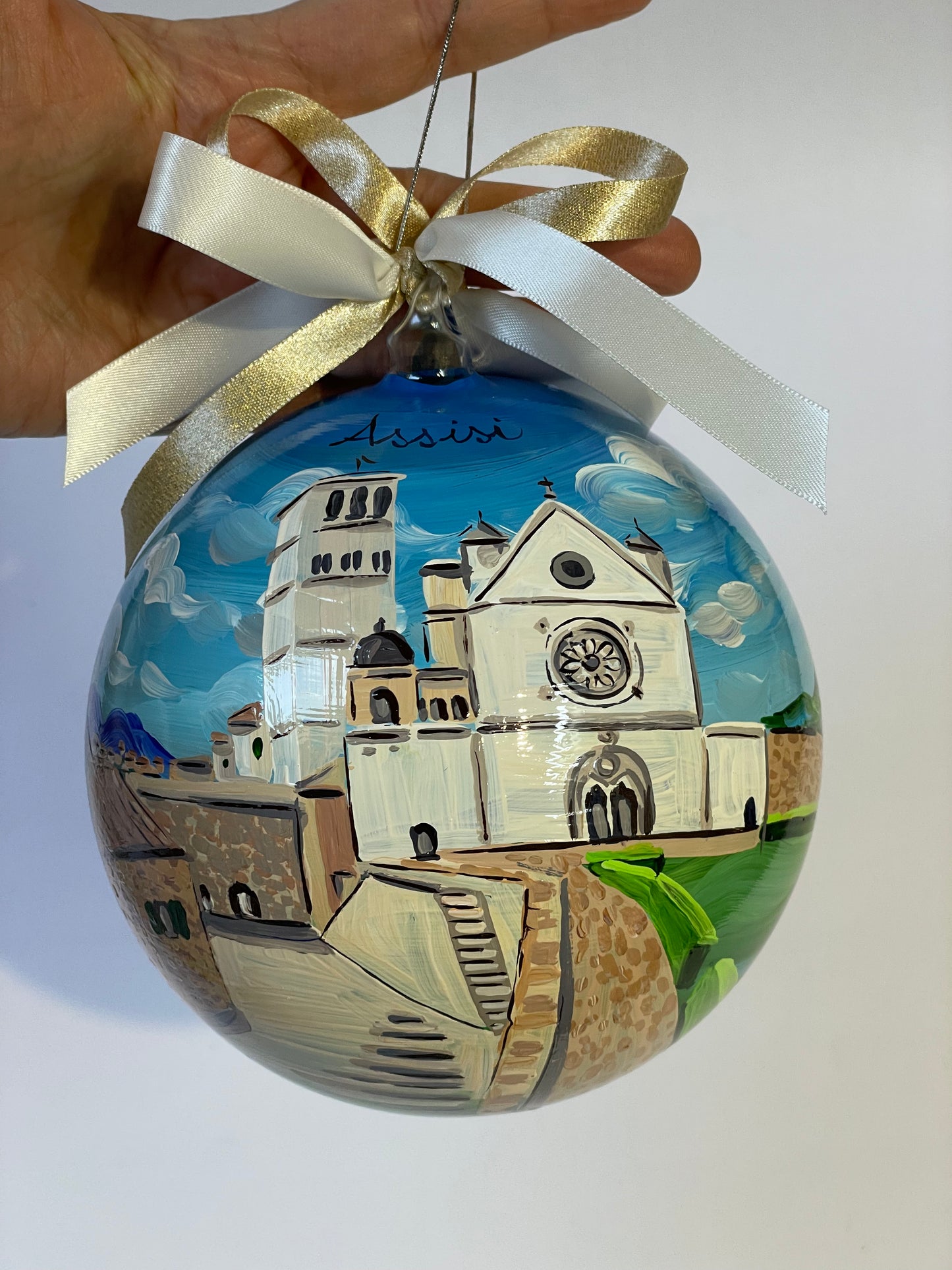 Assisi, Basilica di San Francesco – Ornamento in Vetro Dipinto a Mano | Souvenir Umbria