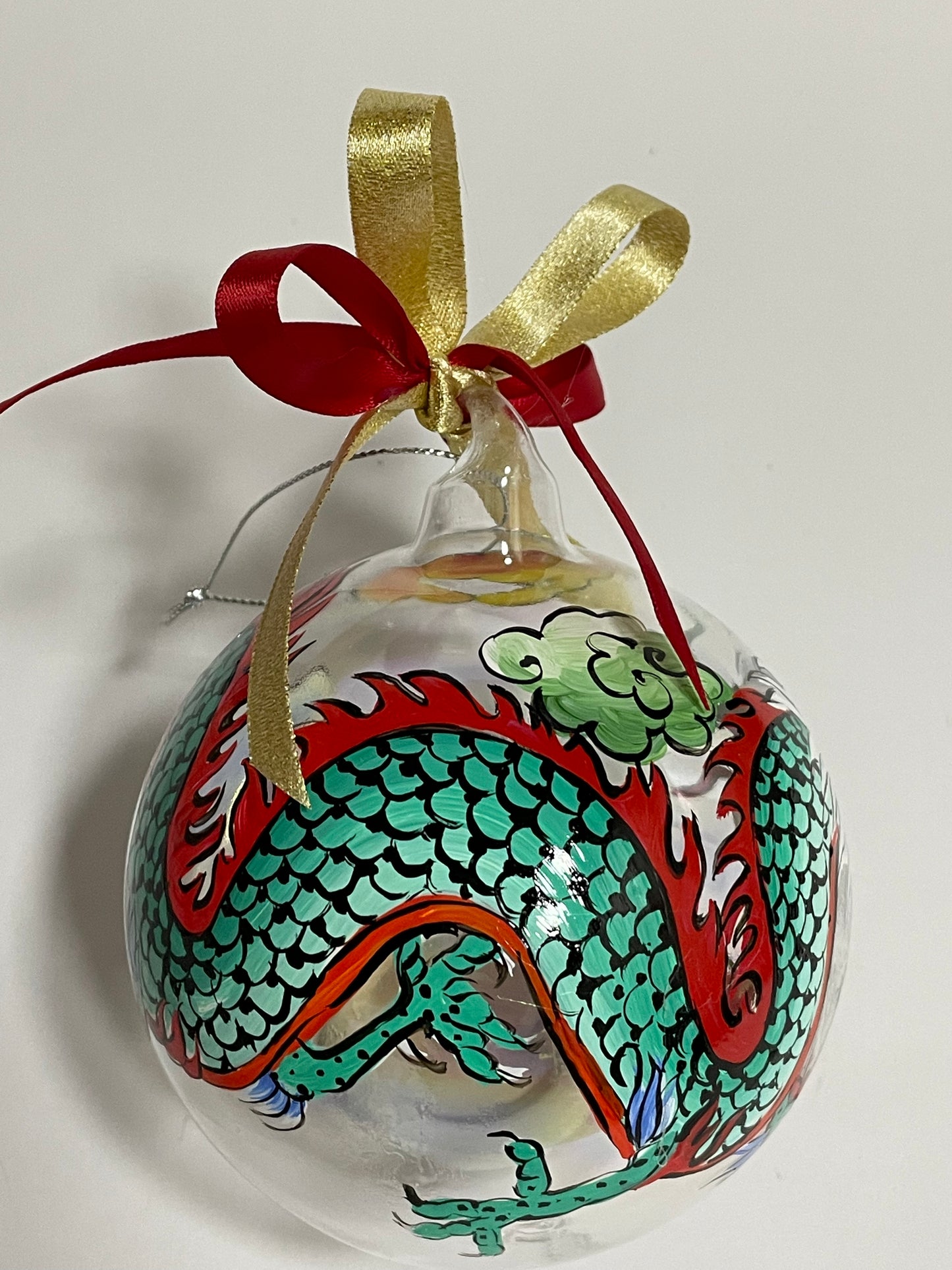 Dragone Cinese – Ornamento in Vetro Dipinto a Mano | Souvenir Oriente