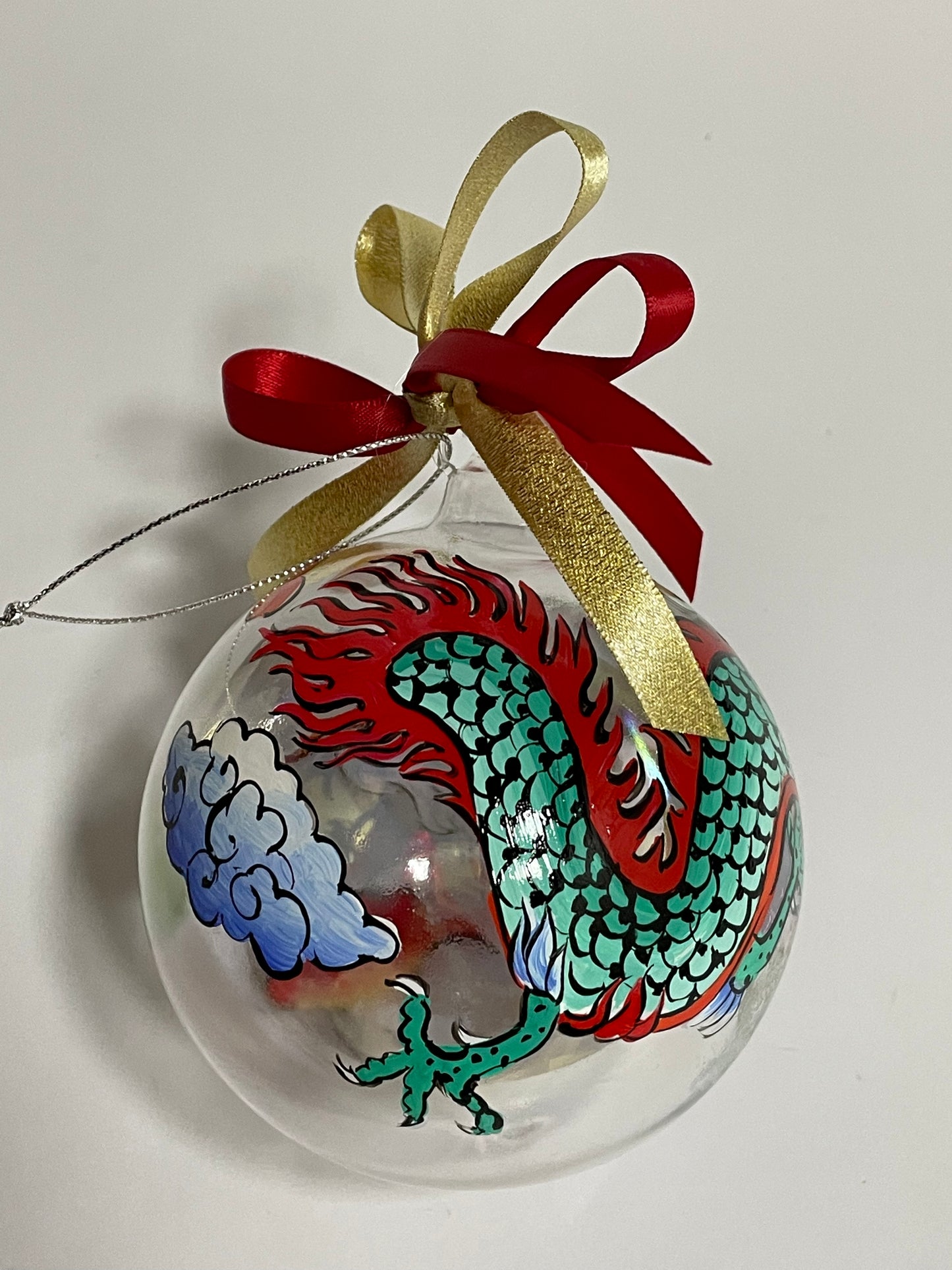 Dragone Cinese – Ornamento in Vetro Dipinto a Mano | Souvenir Oriente