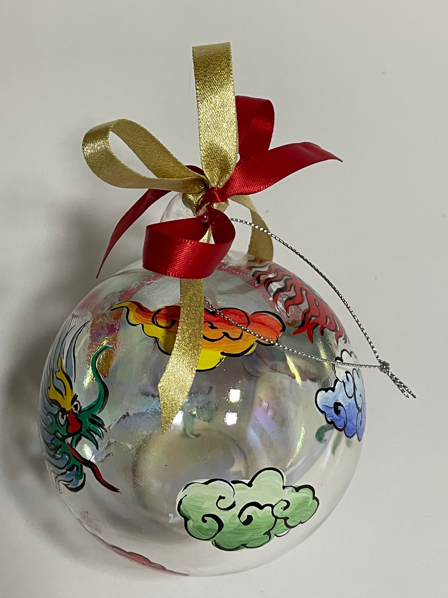 Dragone Cinese – Ornamento in Vetro Dipinto a Mano | Souvenir Oriente