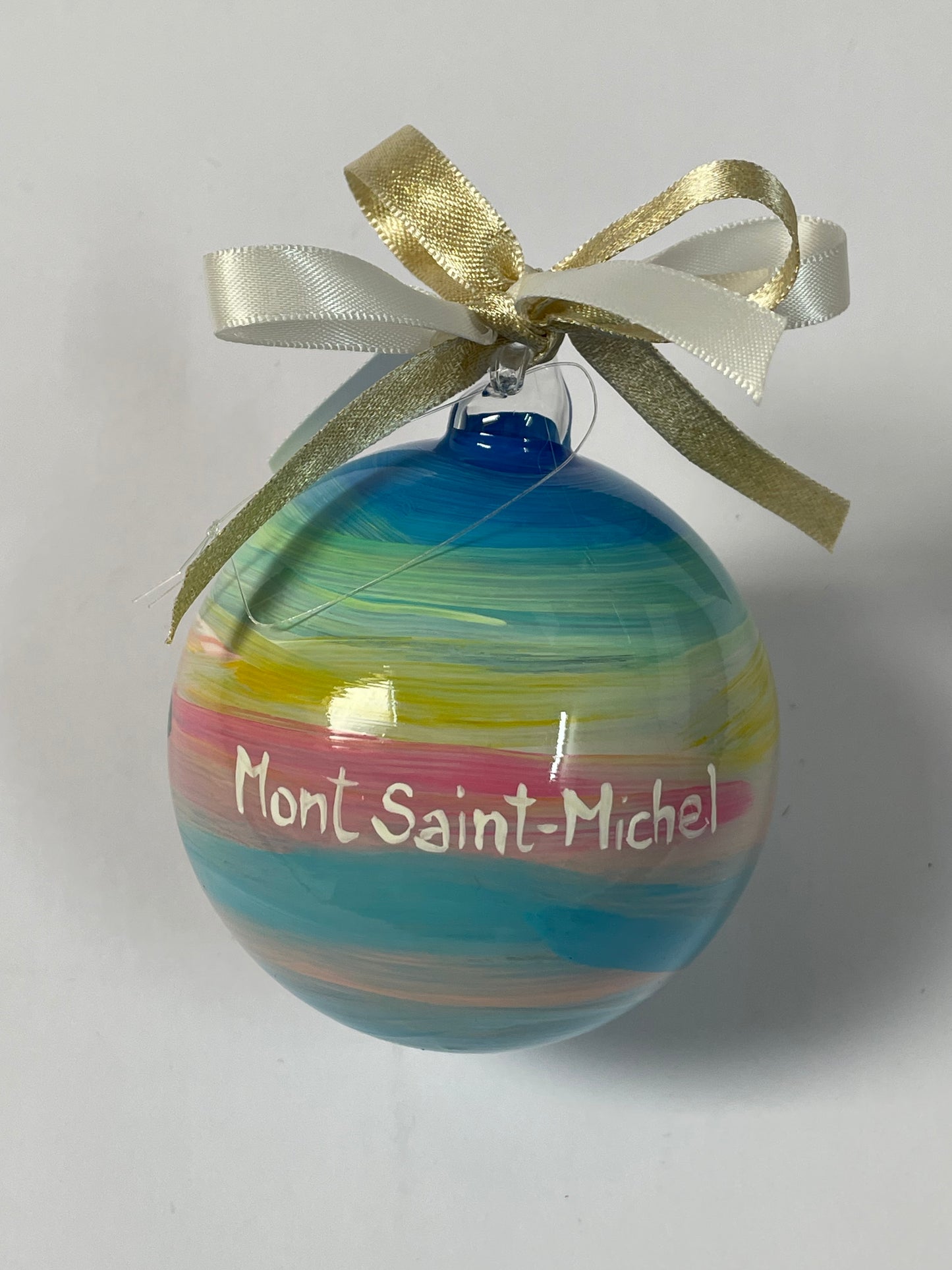 Mont Saint Michel, Normandia – Ornamento in Vetro Dipinto a Mano | Souvenir Francia