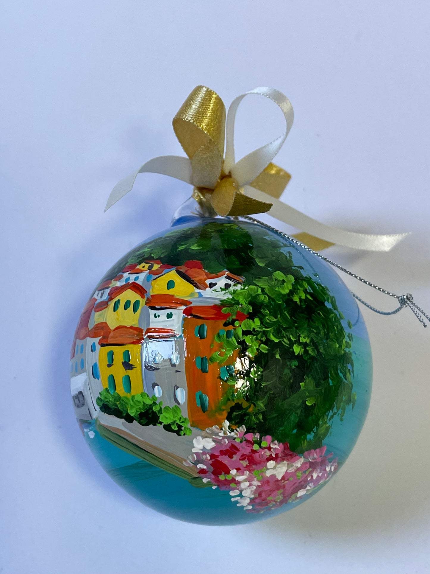 Varenna, Lago di Como – Ornamento in Vetro Dipinto a Mano | Souvenir Lombardia