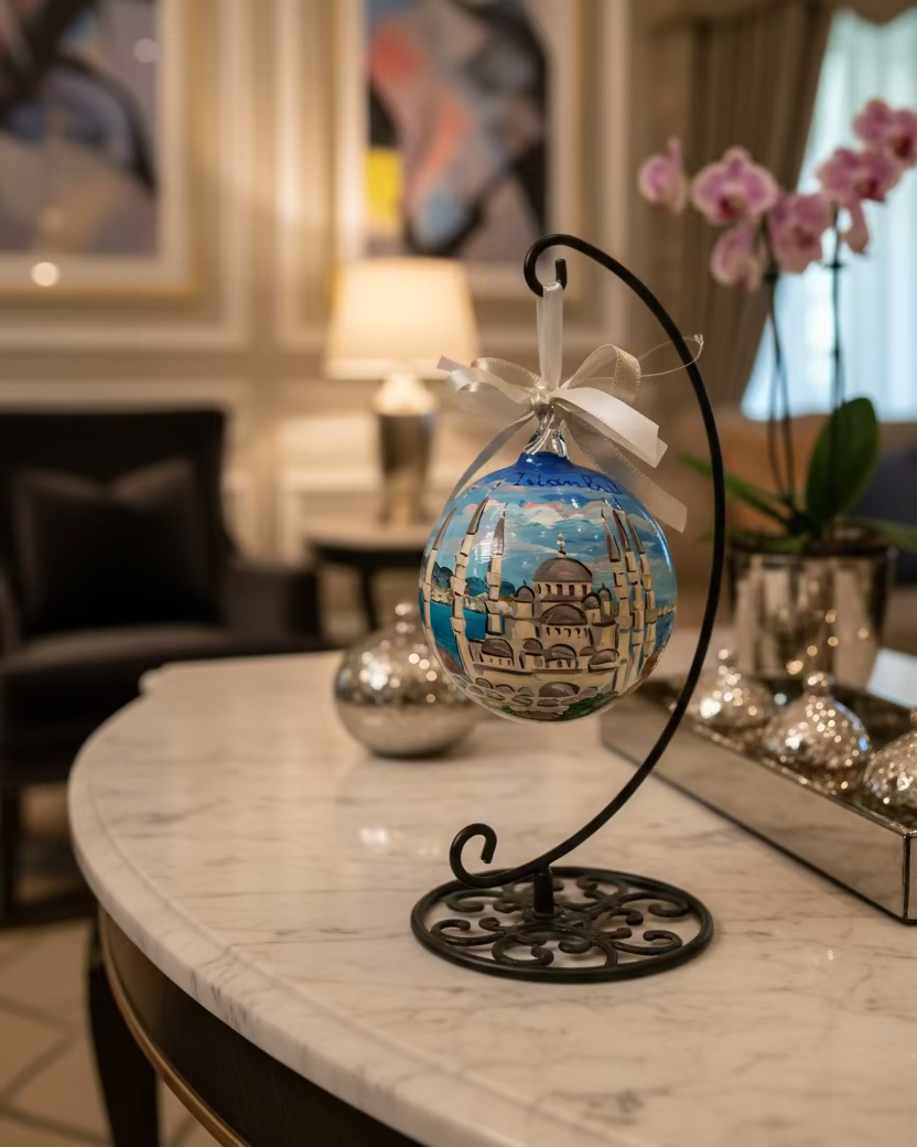 ornamento natalizio dipinto a mano con Istanbul