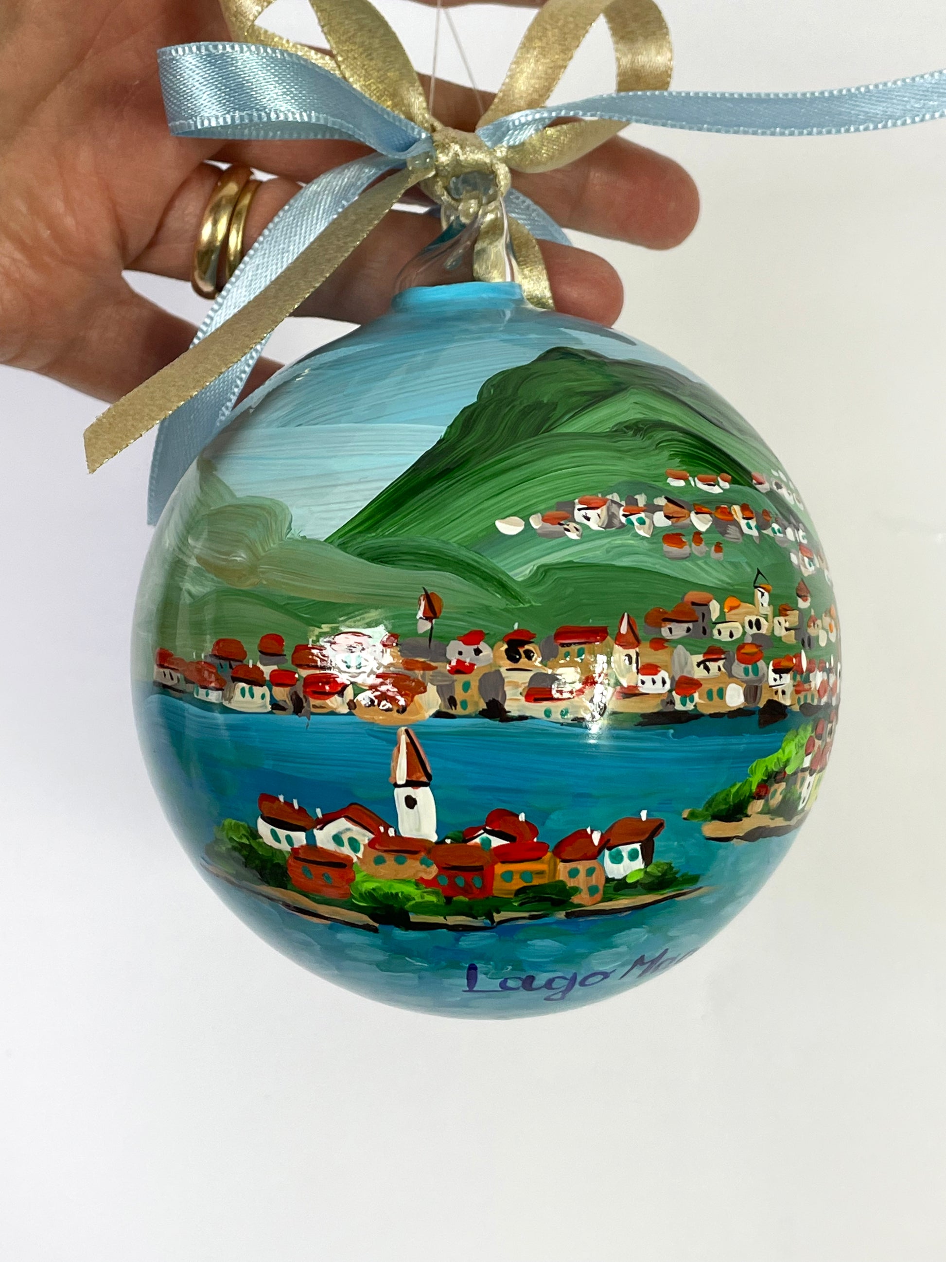 Ornamento del Lago Maggiore dipinto a mano in Italia