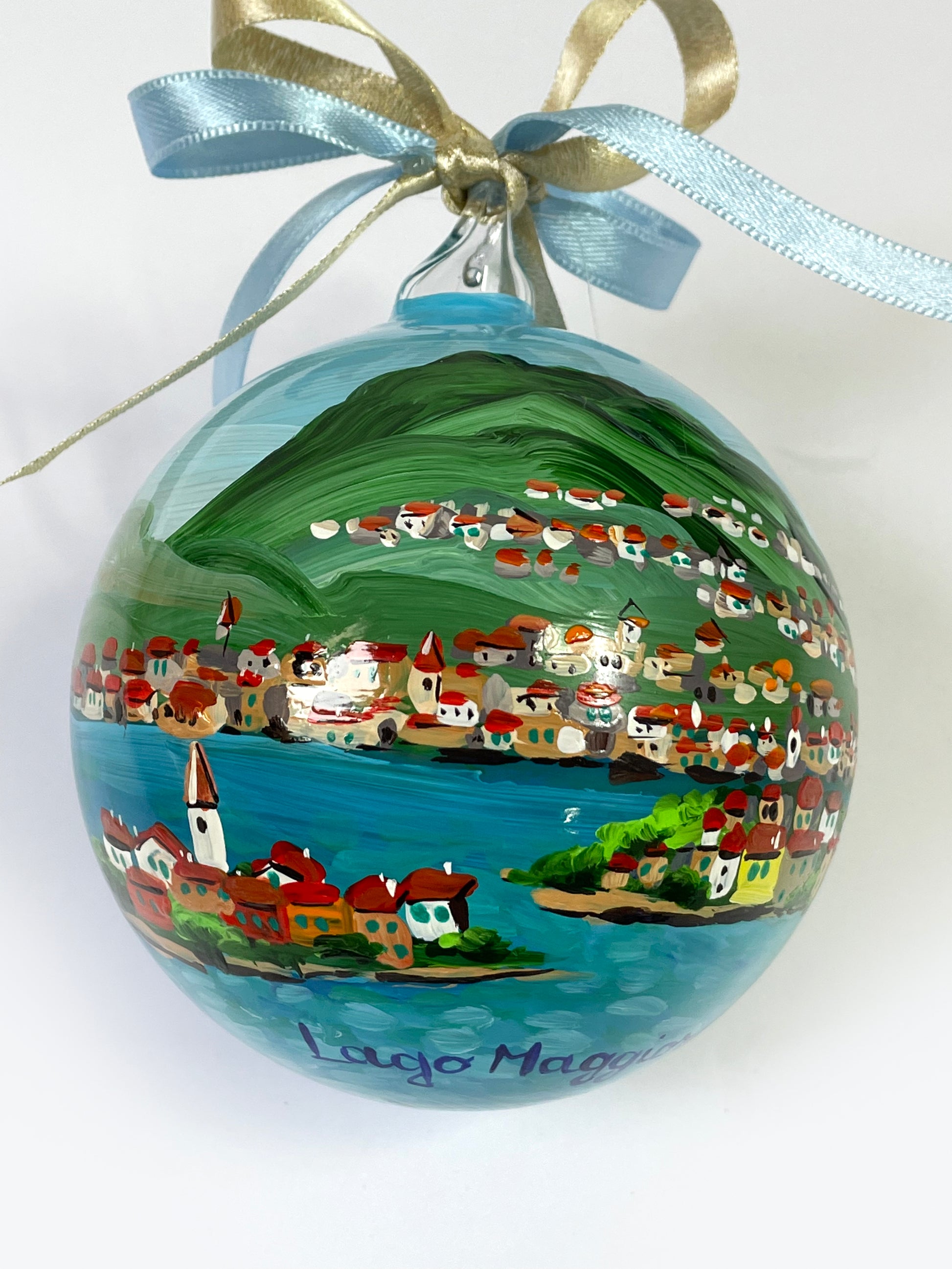 Ornamento del Lago Maggiore dipinto a mano in Italia