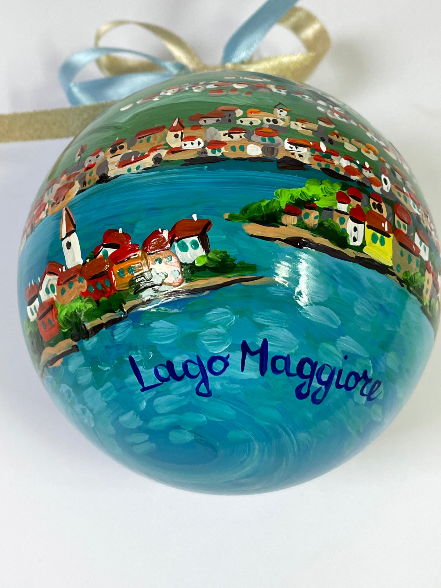 Ornamento del Lago Maggiore dipinto a mano in Italia