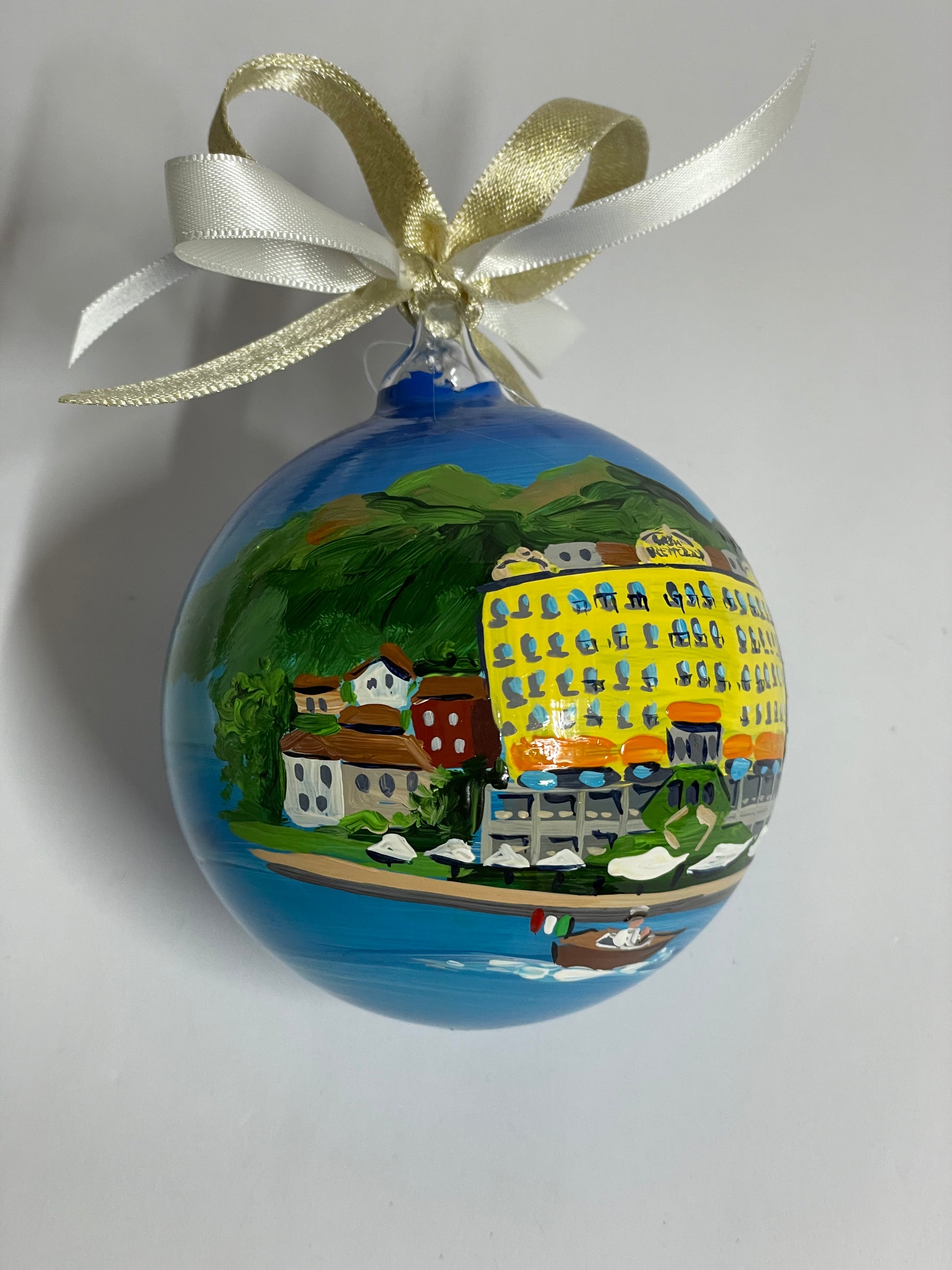 Lago di Como Hotel Tremezzo, ornamento personalizzato dipinto a mano dettaglio
