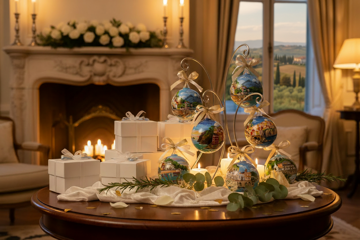 Banner ornamenti con paesaggio italiano