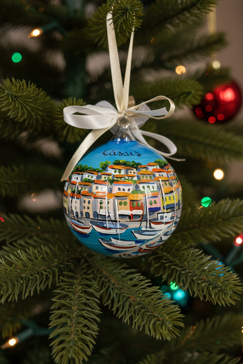 Cassis ornamento su albero di Natale