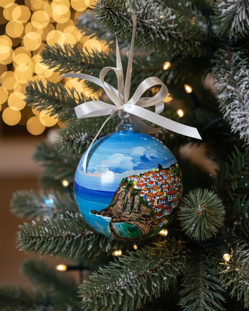 pallina di vetro dipinta a mano con un paese del Portogallo, idea regalo personalizzata